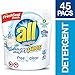 all Mighty Pacs Laundry Detergent, Free Clear for Sensitive Skin, Pouch, 45 Count