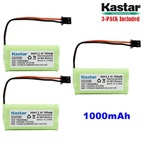 Kastar 3-PACK AAAX2 2.4V MSM 1000mAh Ni-MH Rechargeable Battery for Uniden BT-1008 BT-1016 BT1008S DECT20602 DECT 2080 DECT 2060-2 DWX-207 DECT20854WX DECT21802 Dantona BATT-1008 Empire CPH-515B