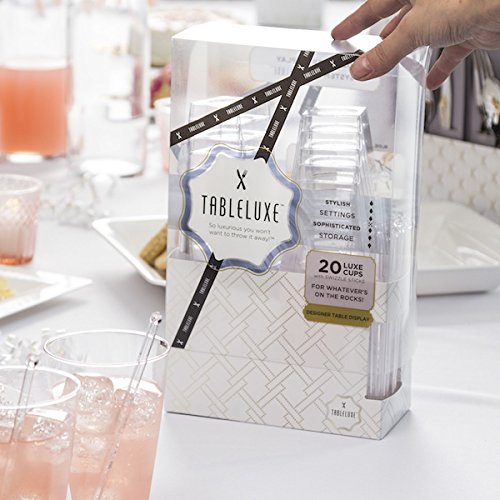 WNA 20 Piece Tableluxe Cups with Swizzle Sticks, Clear