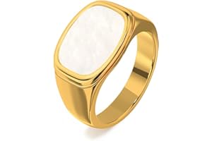 YeGieonr Gold Rings For Women, Non-tarnish Stainless Steel Rings With 18k Gold Plated, Chunky Statement Signet Ring, Gifts For Teen Girls