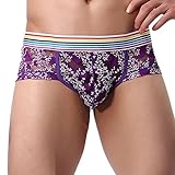 Hot Sale!Men's Underwear, Neartime Men Transparent Underwear Shorts Briefs Underpants (L, Purple)