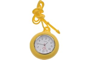Hemobllo Fob Watch - Hanging Pocket Watch Fob Watch for Nurses Watches Watch with Silicone Case and Adjustable Lanyard (Yellow)