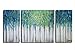 ARTLAND Hand-Painted 24x48-inch 'Blue Memory'3-Piece Gallery-Wrapped Abstract Oil Painting on Canvas Wall Art Set