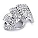 Punk Silvery Full Finger Armor Ring W/rhinestone