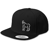 Snapback Hat for Men Flat Bill Left Side Panel Hats Gorilla Outline Embroidery Embroidered Flat Bill Hat Acrylic