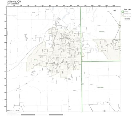 Amazon.com: ZIP Code Wall Map of Alliance, OH ZIP Code Map Not