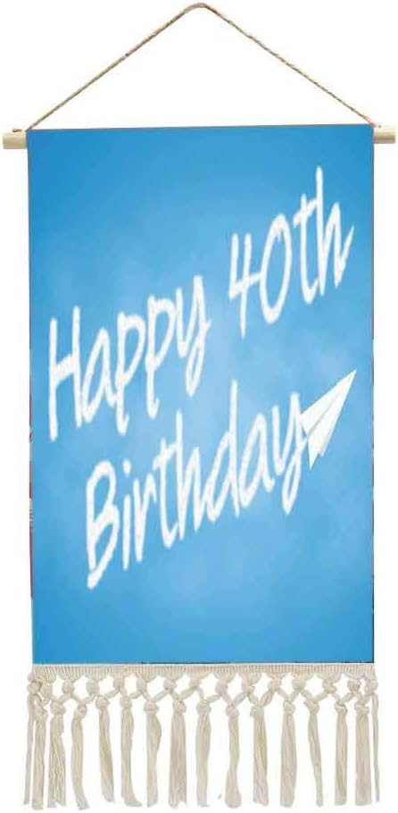 Amazon 掛ける絵 可愛い グッズ 軸物 壁掛け 40歳の誕生日の装飾 青い空と紙飛行機飛行印刷 多機能 個性 壁アート 装飾画 人気 おしゃれ 青白のお祝いテーマ雲 アートフレーム ポスター オンライン通販