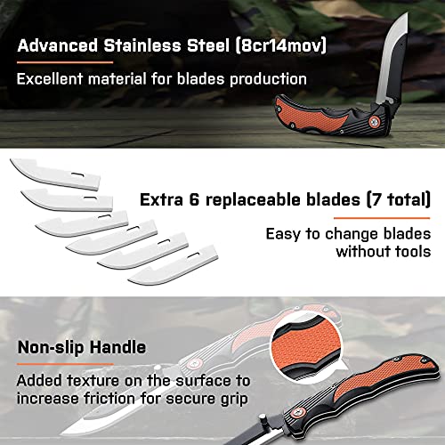 LANCERGEAR Hunting Knife Pocket Knife Folding Knife, 3.5 inch, Nonslip