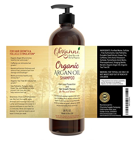 Hair Loss Shampoo Hair Growth Shampoo with Organic argan oil Tea Tree Oil Caffeine Keratin Biotin Saw Palmetto and other DHT blockers for Men & Women 16fl oz Sulfate Free