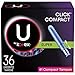U by Kotex Click Compact Tampons, Super Absorbency, Unscented, 36 Count