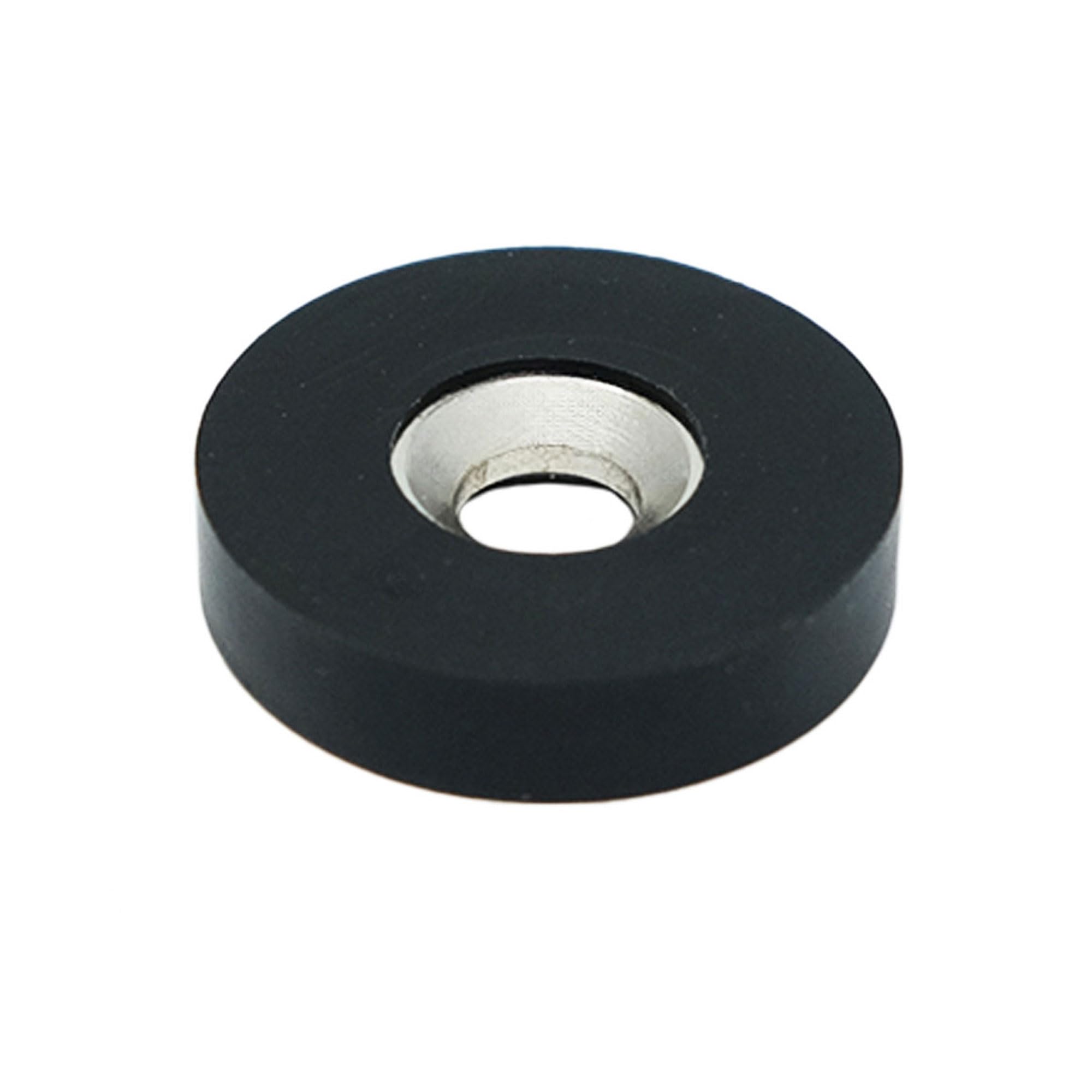 Rubber Coated N42 Neodymium Magnet for Arts, Crafts, Model Making, DIY, Hobbies, Office and Home - 26.5mm dia x 6mm thick x 7mm c/sink - 6.4kg Pull
