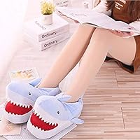 seelive TODAYTOP Novelty 3D Shark Design Fullback Slippers Mini Plush Cotton Home Slippers for Daddy, Mummy & Kids Practical