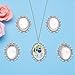 PH PandaHall Pendant Trays Set Wedding Bouquet Photo Charms Antique Silver Memory Charm Pendant Bezels Cabochon Blanks Settings 30x40mm Oval Glass Cabochon for Jewelry Making Wedding Graduation 5Sets