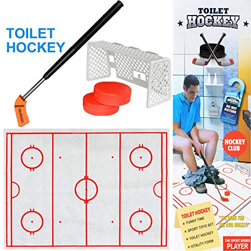Fun Hockey Game Toy, Hockey Ice Top Hockey Game, Toilet Hockey Game Decomp Fun Game Ice-hockey Toy Have Fun In Spare Time Hockey Ice Top Hockey Game For Kids & Adults - Includes 1 Game Board, 1 Hockey