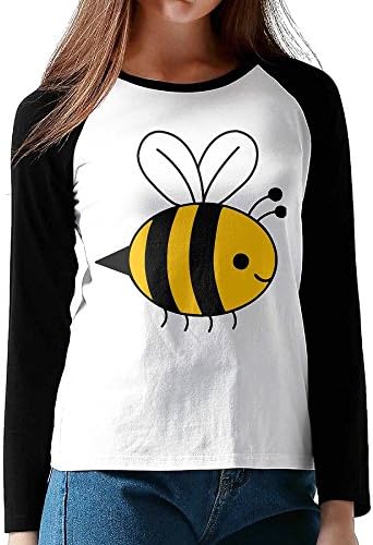 Women's Cartoon Bee Honey Tee Shirt,Long Sleeve Tee For Woman