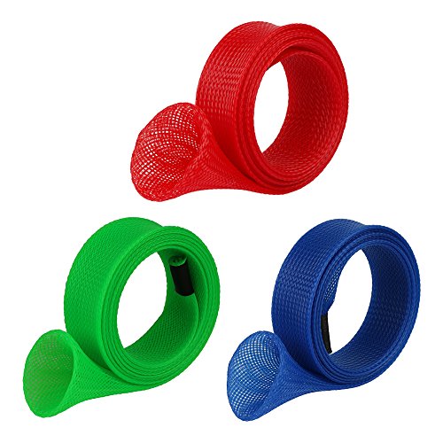 Goture Fishing Rod Storage Covers Sleeve Sock Protector Rod Glove (blue+green+red)
