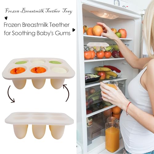 BIGSPINACH Frozen Breastmilk Teether for Soothing Baby's Gums Baby Food