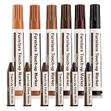 Escest Furniture Touch Up Repair 12Pc Set, Markers and Filler Sticks, Scratches Restore Kit, 6 Felt Tip Markers, 6 Filler Wax Stick Crayons, for Stains, Wood Floors, Nicks, Tables, Cabinets, Bedposts