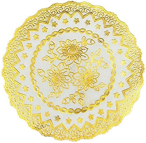 8 Sets Placemats Dinner Mat Coasters Vinyl PVC Plastic Round Rustic Farmhouse Kitchen Dining Table Heat Water Resistant Waterproof Wipeable Cork Place Mats Rose Gold for Easter Christmas 15 inch