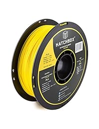 HATCHBOX 3D PLA 1KG1.75 YLW PLA Filamento para impresoras 3D, precisión dimensional +  0.05 mm, carrete de 1 kg, 1.75 mm, color amarillo.