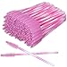 Akstore 100 Pack Multicolor Disposable Eyelash Mascara Brushes Eyelash Brush Wands Applicator Makeup Brush Tool Kits (Pink)