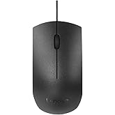 Lenovo USB-C Wired Mouse, Full Size, Ambidextrous Design, Black, Ergonomic Shape, Precision Sensor, Plug-and-Play for Right and Left-Handed Users, Durable Performance Gaming PC