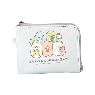 Sumikko Gurashi-Cute Mini Card Neck Pouch- Money Clip and Card Holder Wallet, Zipper Corner Wallet (blue)