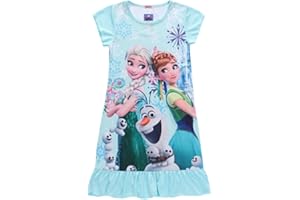 MCJS Frozen Little Girls Anna Elsa Dress Toddler Kids Pajamas Dress Night Gown Disney Princess Clothes