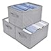 GRANNY SAYS Storage Baskets for Shelves, Fabric Storage Bins with Handles, Collapsible Storage Boxes, Closet Storage Bins, Organizers and Storage, Gray, Large, 3-Pack