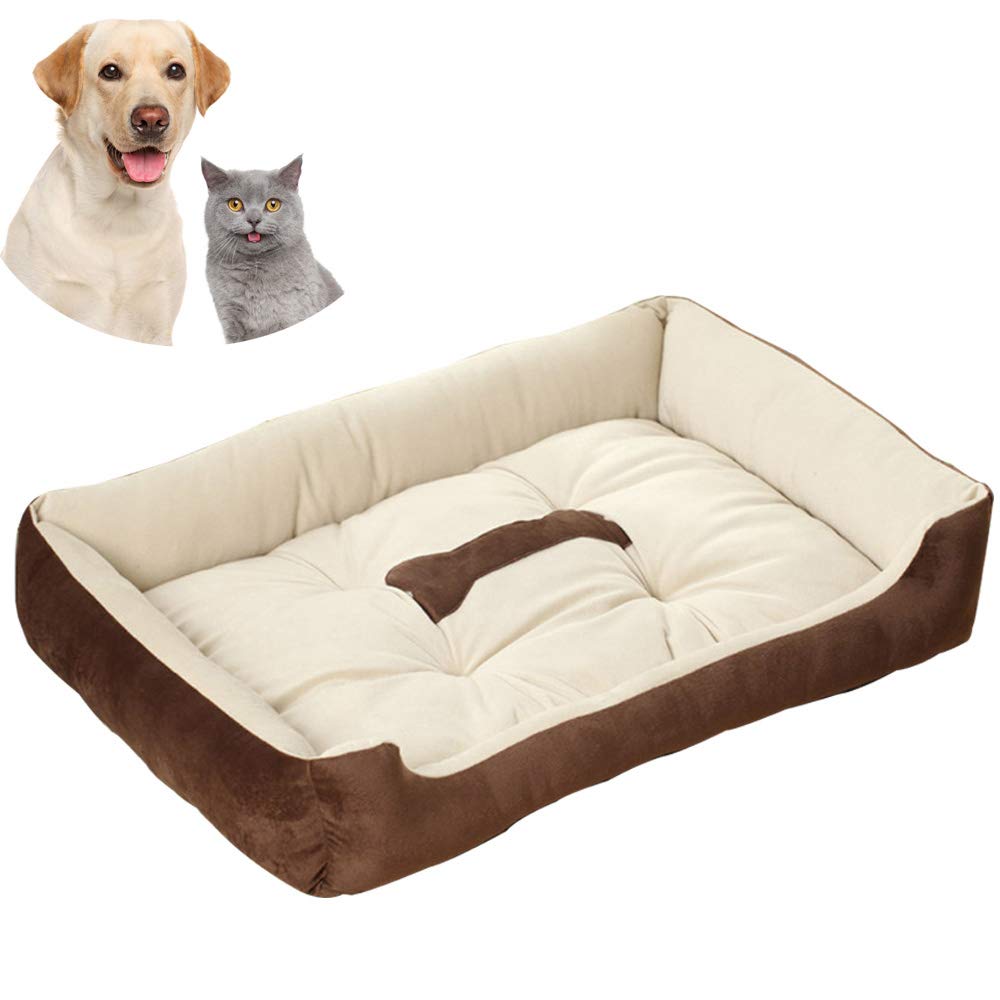 Pejoye Dog Bed, Dog Cat Pet Matress Washable Pillow Cushion Soft Warm PP Cotton Bed With Anti-Slip Bottom, Comfortable and Suitable for Golden Retriever and German Shepherd Dog