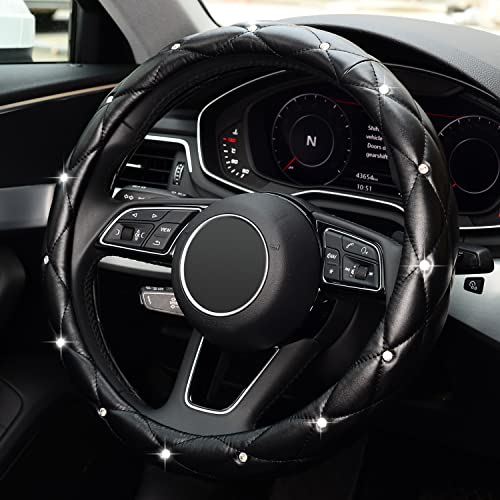 ZHOL Diamond Steering Wheel Cover with Bling Bling Crystals Rhinestones