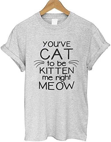 GARQEN Summer Harajuku Animal 3D DJ Cat Print Shirt O-Neck Short Sleeve T Shirt Women Tops Best T-Shirt GREY5 M