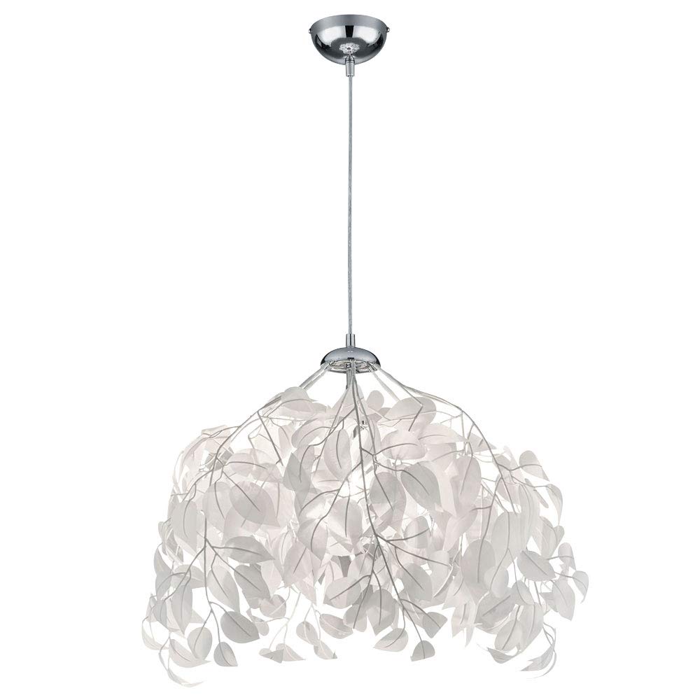 Reality Leuchten R10461901 Leavy Ceiling Light E27, White, 38 x 38 x 150 cm