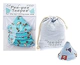 Maven Gifts: Pee-Pee Teepee Bundle  Blue Wild West Laundry Bag 5-Pack with Blue Weiner Dog 5-Pack  Washable and Reusable