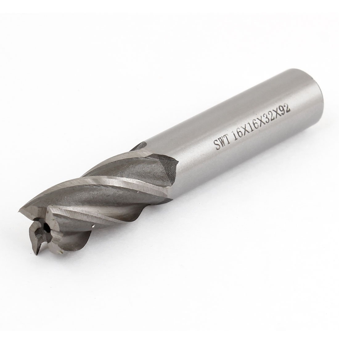 sourcingmap 16mmx16mmx32mmx92mm 4 Flutes End Mill with Straight Shank, Machining Cutting Tool Helical Groove Milling Cutter