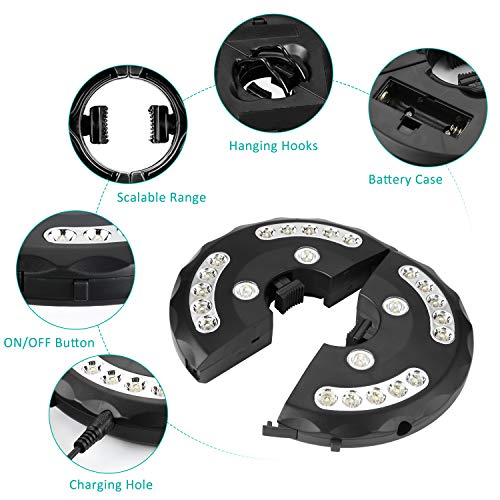Patio Umbrella Light Warm White 3 Lighting Modes Cordless 24 LED Lights,4 AA Battery Operated Umbrella Pole Light for Patio Umbrellas Camping Tents or Outdoor Use - Thumbnail 7