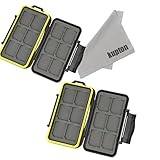 KUPTON 2 Pieces water-resistance memory card case shockproof memory card case box for 12 piece SDHC / SDXC card / MicroSD card SD card +KUPTON Superfine Fiber Cloth