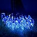 Waterproof 30 LED Bat Solar Outdoor String Halloween Lights Set with 20-Feet Black Wire (Blue)
