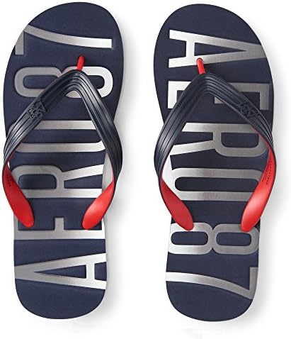 Aeropostale Men's Aero Stamped Flip-Flop Xlarge Classic Navy