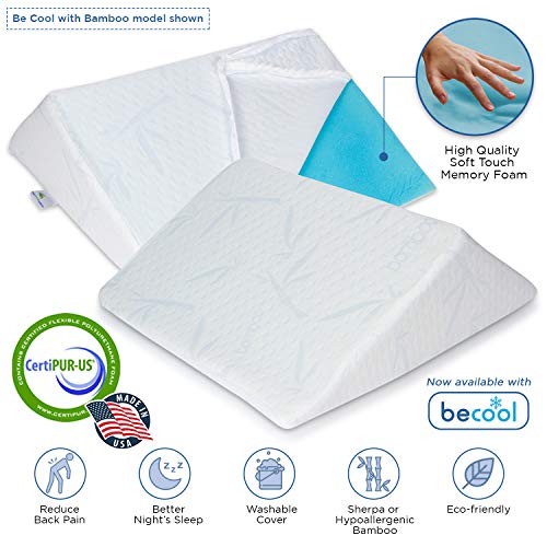 The Angle by Back Support Systems - Guaranteed to Help Reduce Back Pain Immediately. Eco Friendly, Medical Quality Memory Foam Bed Wedge Leg Pillow for Back Pain