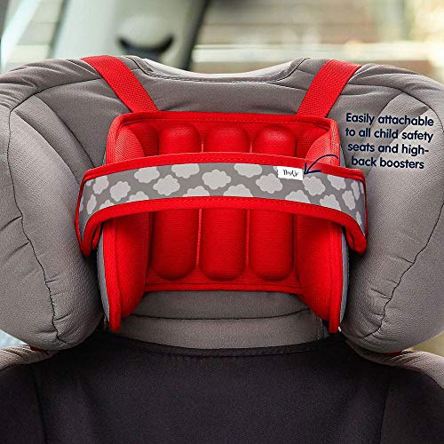 NapUp Child Car Seat Head Support - A Comfortable Safe Sleep Solution (Red).