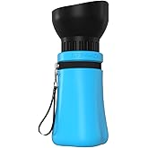 TOCCOOL 17OZ Dog Water Bottle, Portable Leak Proof Pet Water Dispenser with Carrying Rope, Lightweight for Outdoor Walking, Travel. Hiking (Blue)