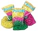 3 Variety Packs of Multicolored Yellow Pink & Green Reusable Shredded Plastic Easter Basket Grass Bags Bundle 255g Total Party Accessory Lot