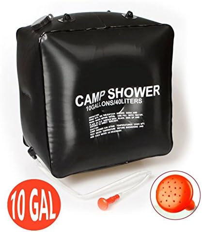 Crazyboy Portable Camping Shower Bag 10 Gallon/40 Litter, Solar Heated Portable Shower Bag for Camping&amp;Hiking, Lightweight Solar Shower Bag for Outdoor Activity