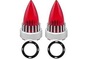 BOSYCY 3 1/4" Motorcycle Bullet Turn Signals' Lens Covers 2 Pack, Red Rear Tail Light Lense Replacement Parts for Harley Road King Electra Street Glide Heritage Softail Accessories