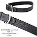 Mighty Paw Leather Dog Collar - Genuine Distressed Leather - Strong Metal Buckle - Ultimate Comfort - Modern Style for All Dogs Breeds - Comfort Puppy Collar - (Large - Black)