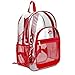 Clear Transparent School Book bag / Kids Backpack w/ Red Color Trim