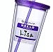 Cupture Classic Insulated Double Wall Tumbler Cup with Lid, Reusable Straw & Hello Name Tags - 24 oz, 2 Pack (purple/orange)