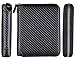 YUHAN PRETTY Credit Card Holder Wallet Large Leather Passport Case 42 Card Slots (Carbon Fiber Leather - Black)