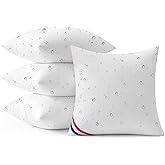 MIULEE Outdoor Pillows Pack of 4 18x18 Inch Outdoor Pillow Inserts Waterproof Decorative Throw Pillow Inserts, Square Water Resistant Pillow for Garden Couch Furniture